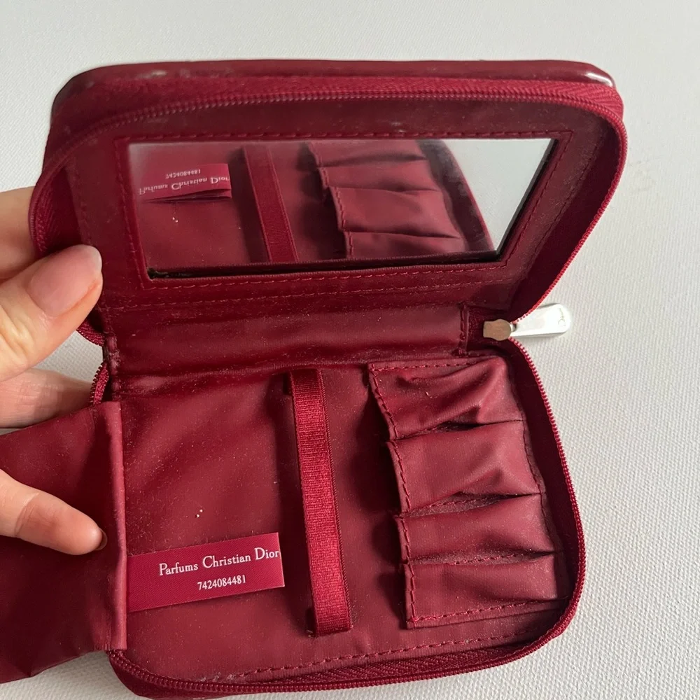 Dior Red parfums Quilted Women's makeup brush case